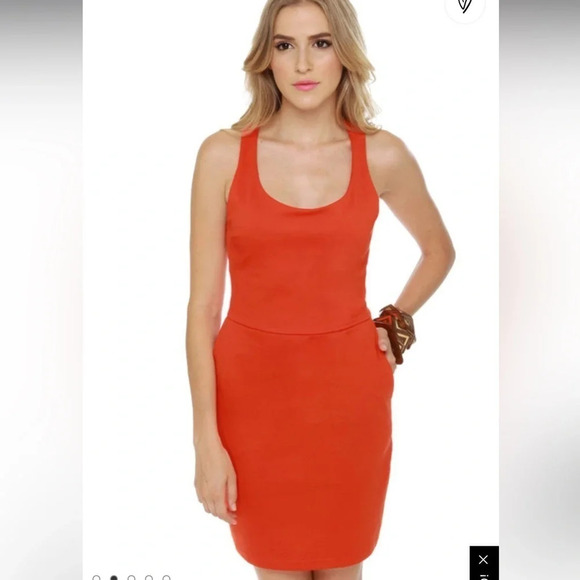 BB Dakota by Jack Penelope Orange Bodycon Dress XS – Cutout Crossback - Picture 2 of 5